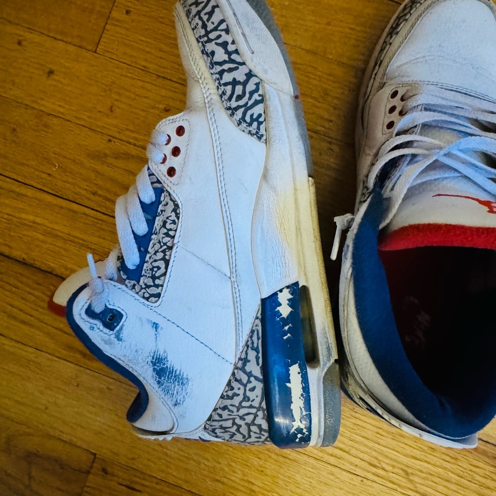 Jordan Sneakers with Red and Blue Highlights